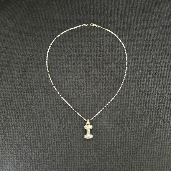 Gemelli👭 Puffy Pave Cubic Zirconia💎 Letter "I" Initial Pendant Necklace - NWT - Picture 16 of 16